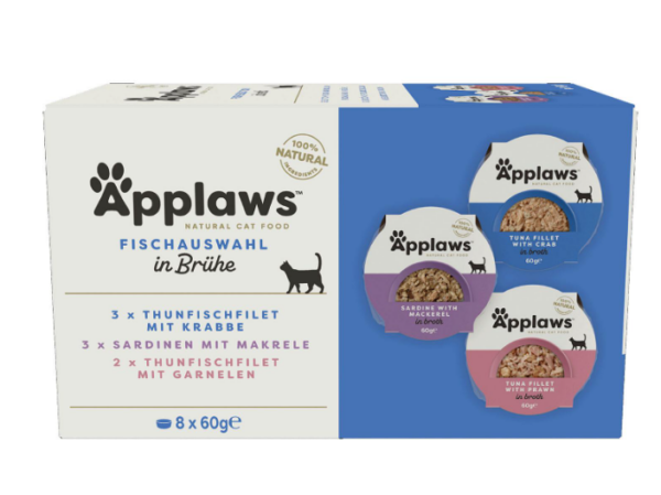Applaws Cat Pot Fish Multipack 8x60g Fish Selection Mixed